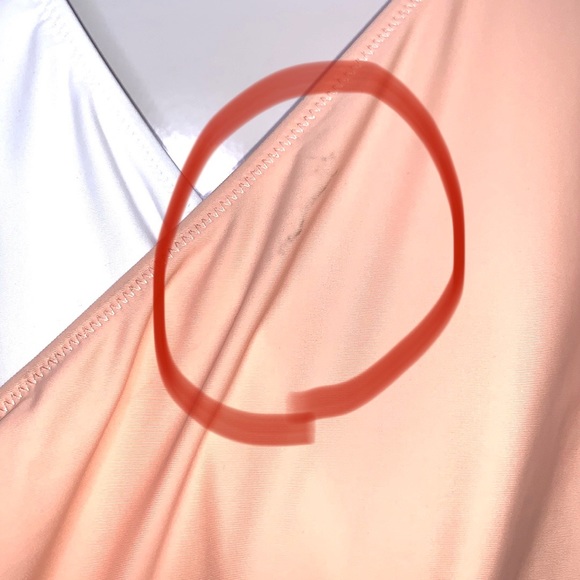 NWT CUPSHE Orange White Colorblock One Piece Swimsuit Patchwork Belt Wrap V-neck - Picture 7 of 8